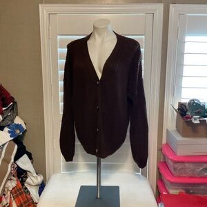 SHEIN Men's Deep Brown Cardigan Sweater